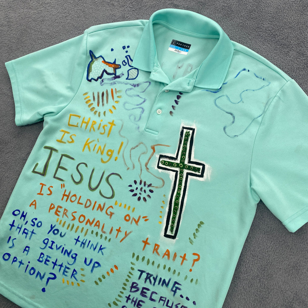 PGA Tour Polo Shirt, Men’s Large, Mint Green, One of a Kind